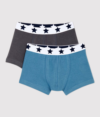 Boys' Organic Cotton and Elastane Boxer Shorts - 2-Pack