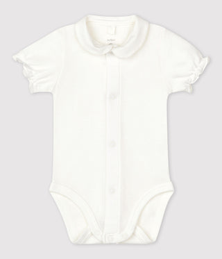BABIES SHORT-SLEEVED ORGANIC COTTON BODYSUIT WITH COLLAR