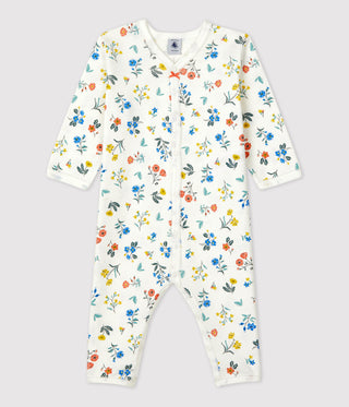 BABIES FLORAL FOOTLESS COTTON SLEEPSUIT