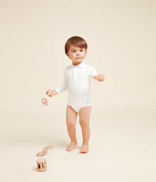 BABIES' LONG-SLEEVED COTTON BODYSUIT WITH POLO SHIRT COLLAR