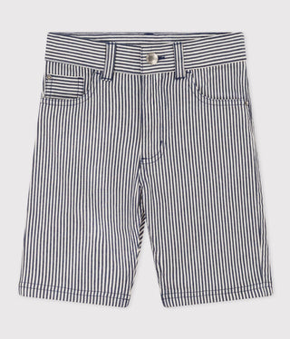 Boys' Stripy Cotton Bermuda Shorts