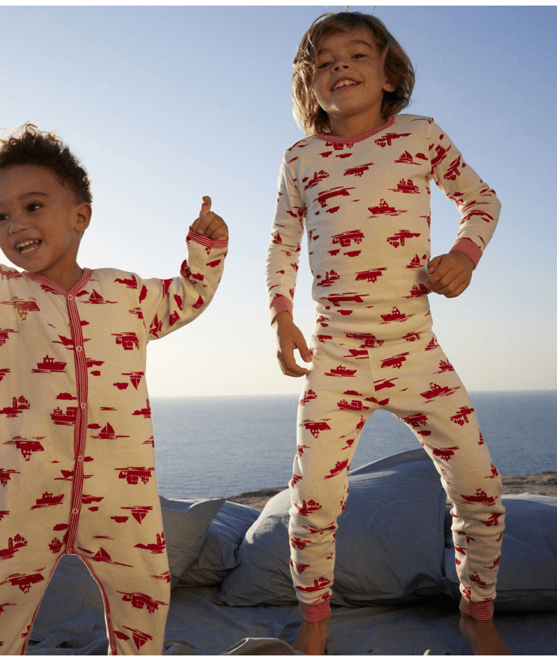 Children\'s Unisex Tube Knit Le Havre Pyjamas,Nightwear – Petit Bateau