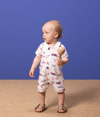 Babies' Paris-Themed Cotton Playsuit