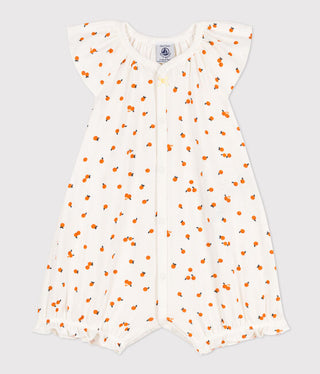 Babies' Orange Cotton Playsuit