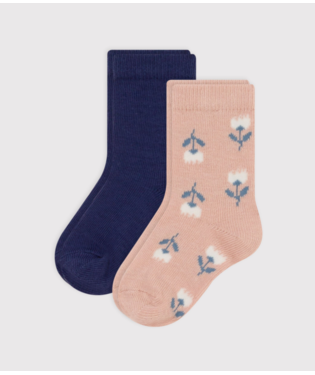 Babies' Floral Cotton Jersey Socks - 2-Pack