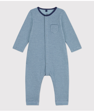 Babies' Stripy Cotton Jumpsuit.