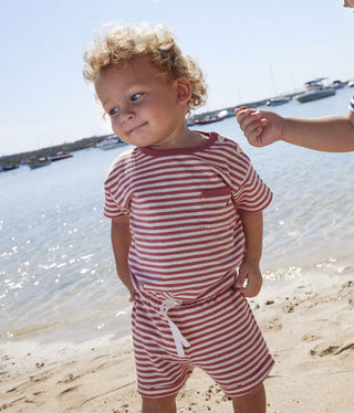 Babies' Short-Sleeved Striped Slub Jersey T-Shirt