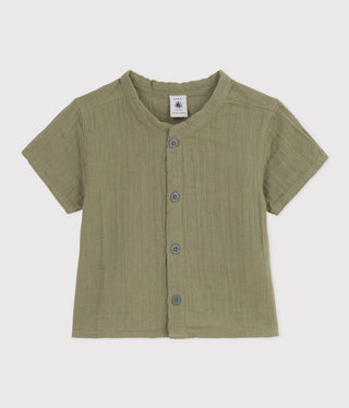 Babies' Short-Sleeved Cotton Gauze Shirt