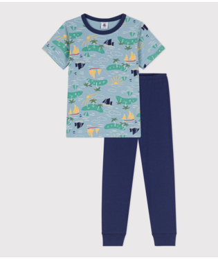 Boys' Short-Sleeved Explorer Themed Cotton Pyjamas