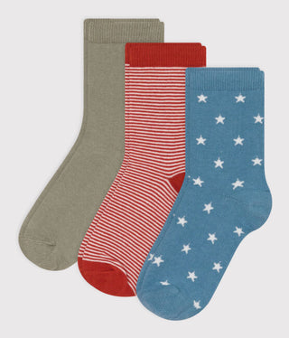Children's Cotton Jersey Starry Socks - Pack of 3