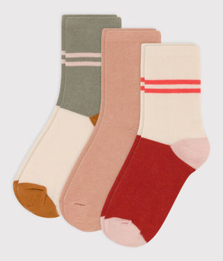 Children's Cotton Jersey Plain Socks - Pack of 3