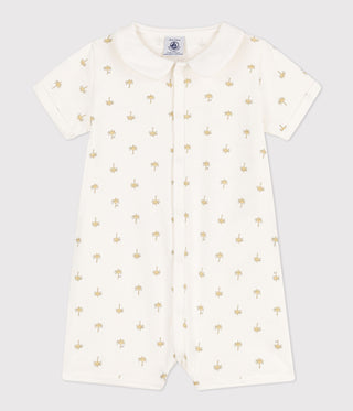 Babies' Palm Tree Patterned Cotton Playsuit