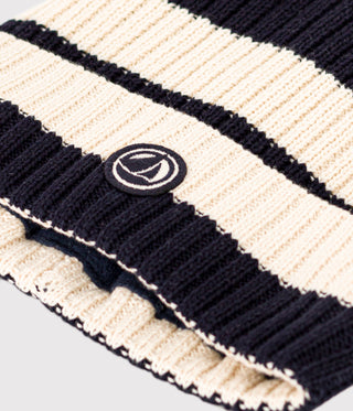 Unisex Fleece-Lined Stripy Knitted Hat